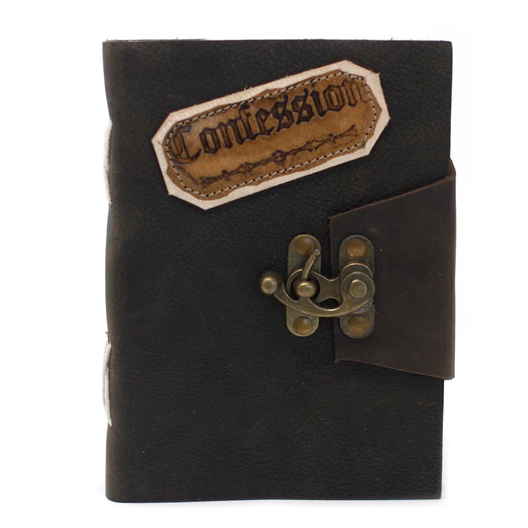 7x5 Leather Black Secure Notebook - Confessions Style (Brand Name)