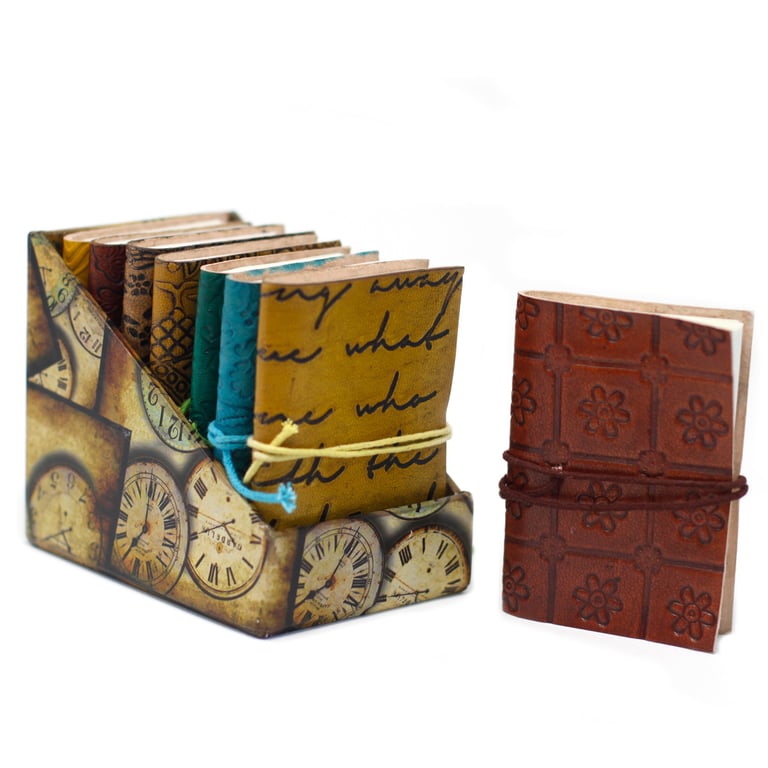Mini Leather Notebook 4x3 - Assorted Single Piece Travel Journal