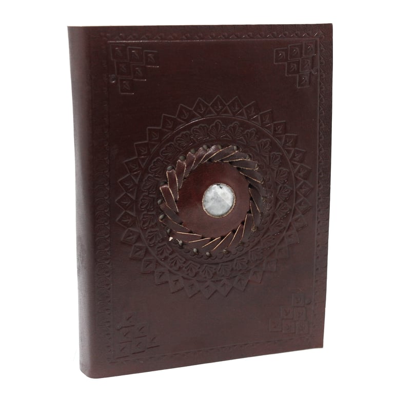 7x5 Leather Moonstone Notebook - Premium Quality by Your Brand