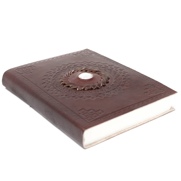 7x5 Leather Moonstone Notebook - Premium Quality by Your Brand