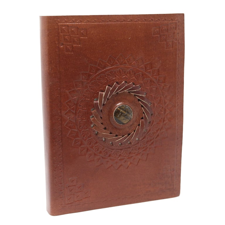 7x5 Leather Tigereye Notebook - Durable Premium Quality by Unspecified Brand