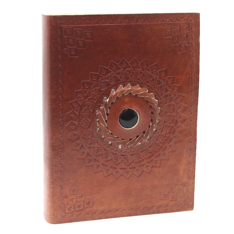 7x5 Leather Black Onyx Notebook - Premium Quality by Unnamed Brand