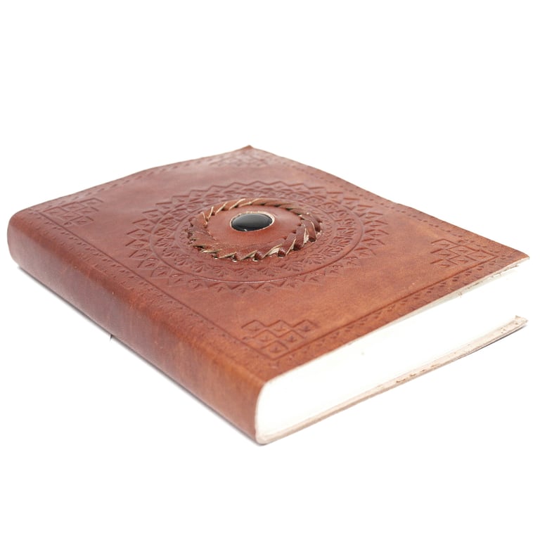 7x5 Leather Black Onyx Notebook - Premium Quality by Unnamed Brand