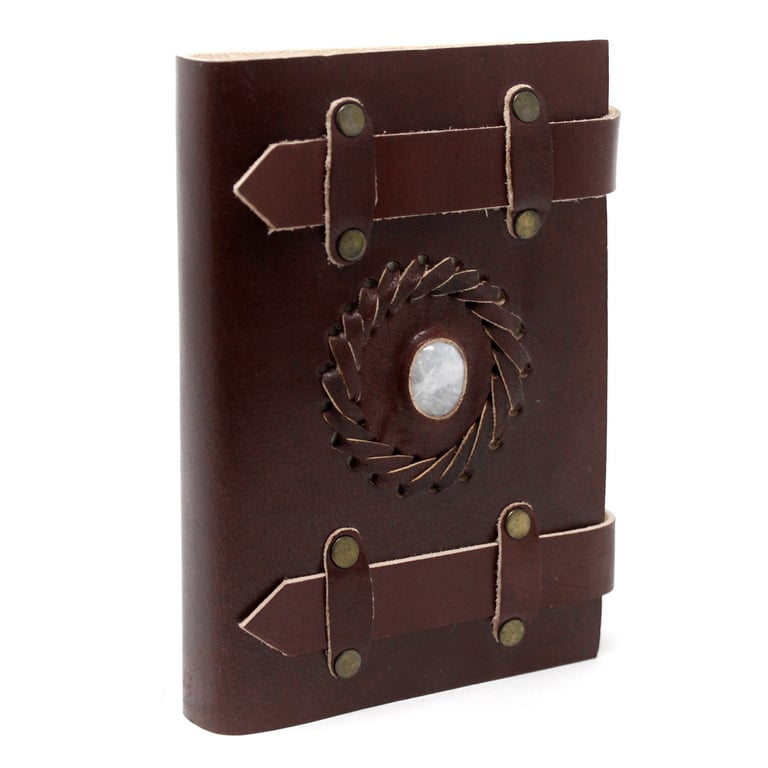6x4 Leather Moonstone Notebook (with Belts) - Premium Quality by Brand/Model