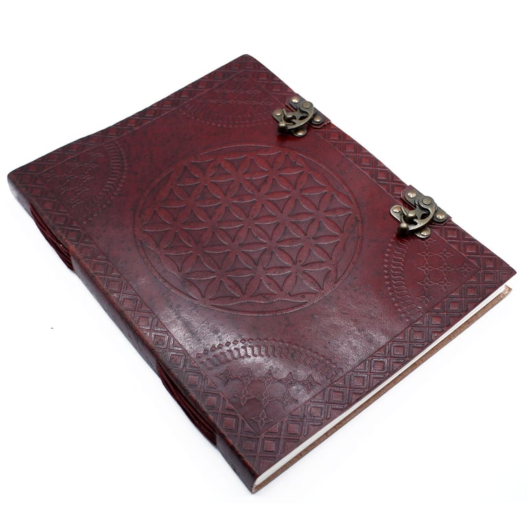 Leather Bound Flower of Life Book (200 pages, 10x13)