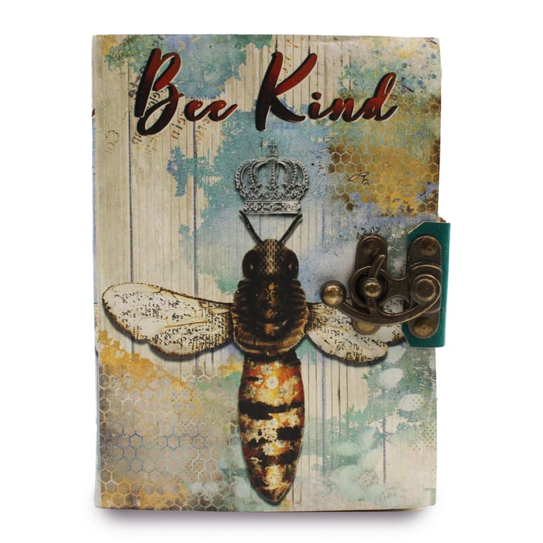 7x5 Leather Deckle-edge Notebook (Bee Kind) - Sustainable, Premium Quality