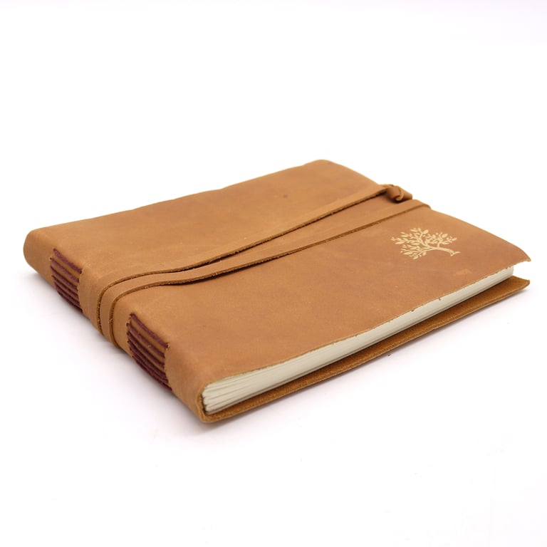 18x23cm Leather Sketchbook (144 Pages) - Golden Tree Brand