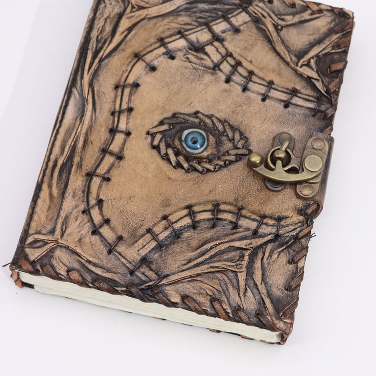 Brown Tan Decorative Hardcover Book (160 Deckle Edges Pages, 20x15cm)