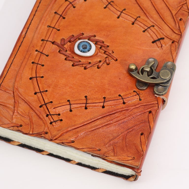 160-Page Light Brown Evil Eye Book - Decorative, 20x15cm Size