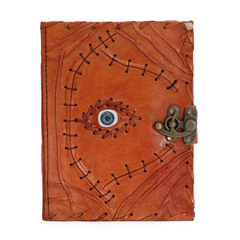 160-Page Light Brown Evil Eye Book - Decorative, 20x15cm Size