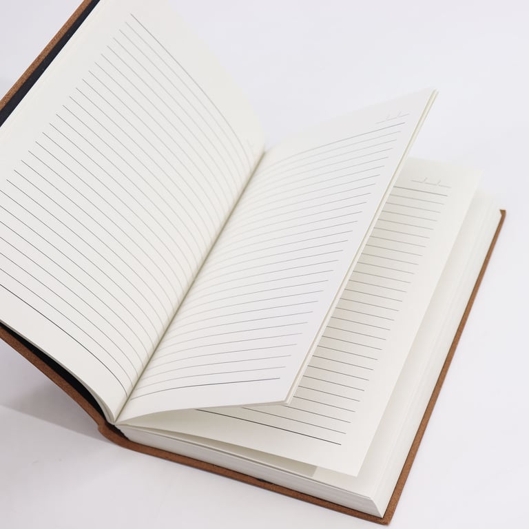 100-Page Daily Notebook (20x15cm), Dark Tan Lined Pages - Lrg Brand