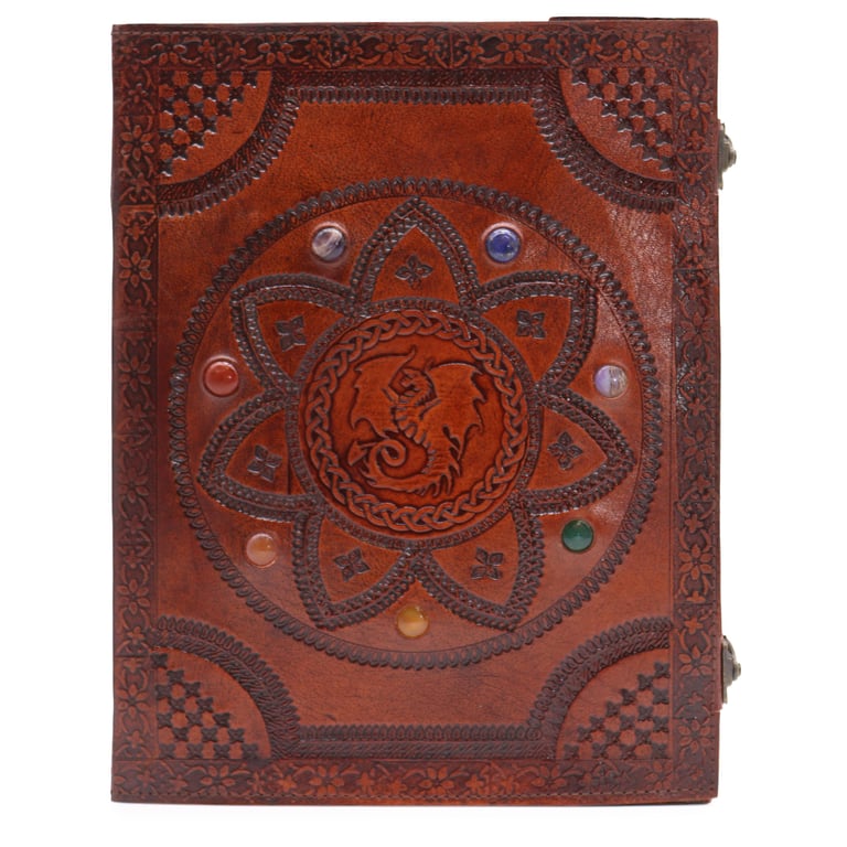 100-Page Large Chakra Stones Dragon Mandala Book - Huge Tomb Format