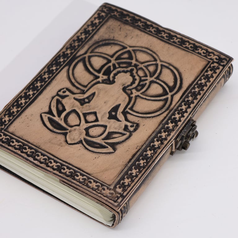 Antique Grey Esoteric Notebook (200 Pages, Stitched Edge) - Buddha Edition