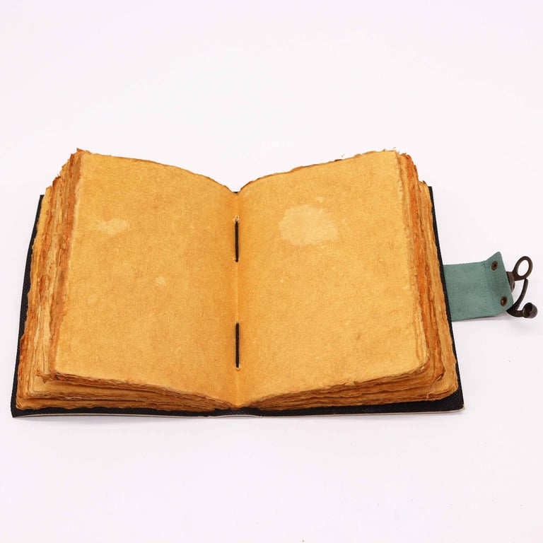 Leather Deckle-edge Moon Phases Notebook - Premium Quality