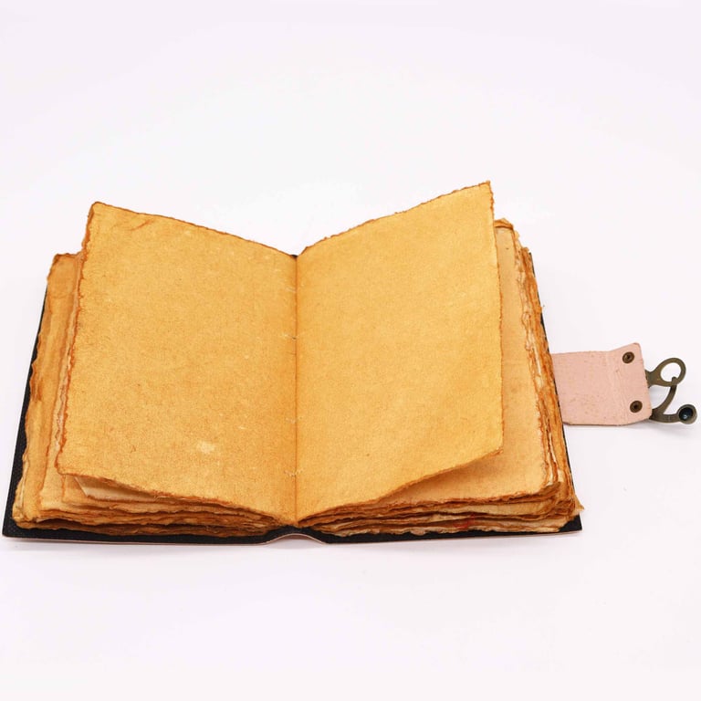 Leather Seven Chakra Deckle-edge Notebook - Handcrafted Multi-Color Design