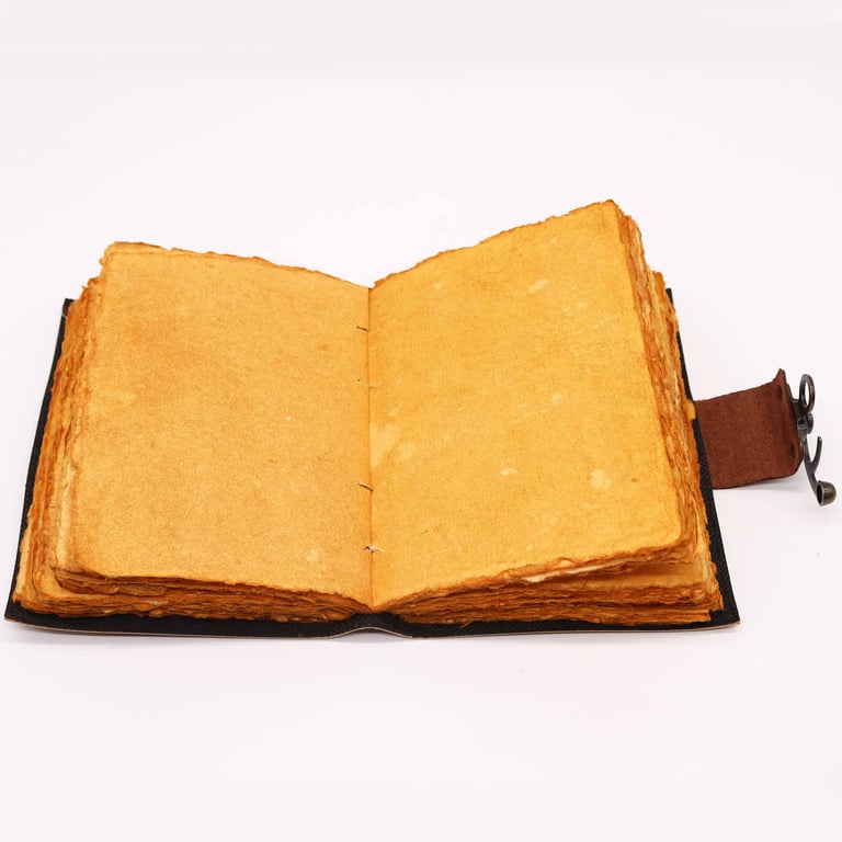 Leather Mandala Deckle-edge Notebook - Premium Lotus Bindery