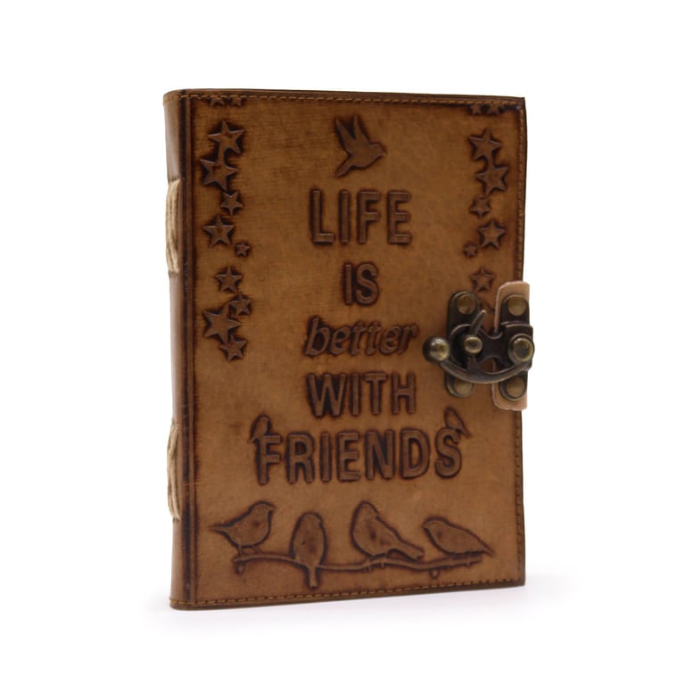 Leather Journal - Plain Paper - Life Enhancing Friendship Notebook