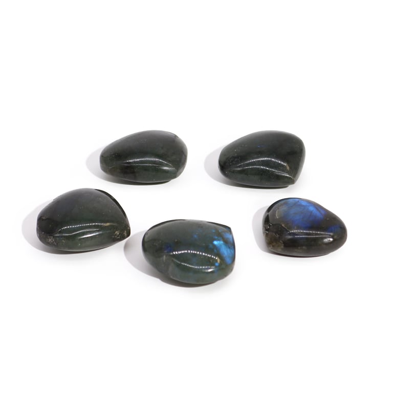 Madagascar Labradorite Heart-Shaped Gemstone - 40mm Crystal Healing Stone