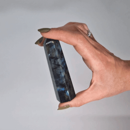 Madagascar Labradorite Gemstone Point - Natural Crystal 50-65gm 100x28mm