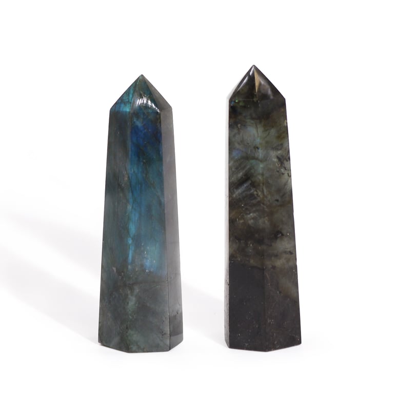 Madagascar Labradorite Gemstone Point - Natural Crystal 50-65gm 100x28mm