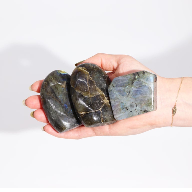 Madagascar Labradorite Tomb Stone - 80-100gms Weight, 50-70mm Size Lab Gemstone
