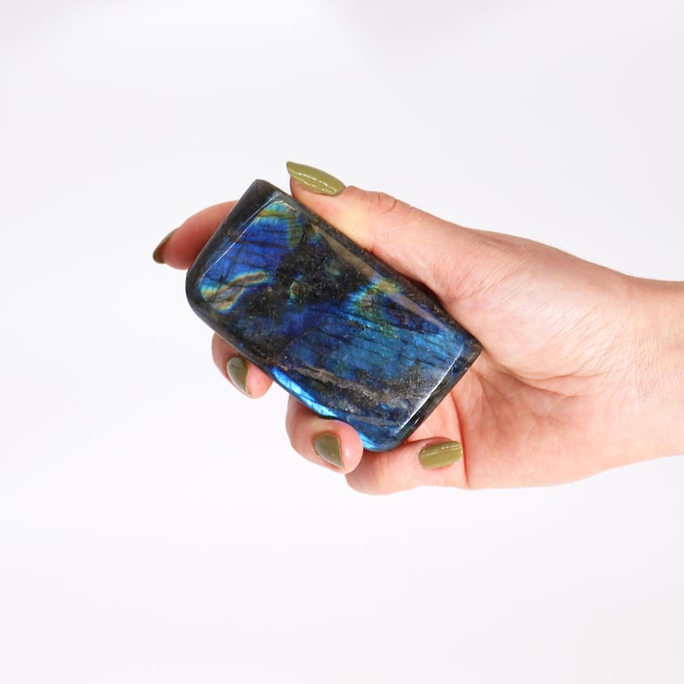 Medium Labradorite Stone (250-300gms, 80-100mm) - Authentic Madagascar Origin