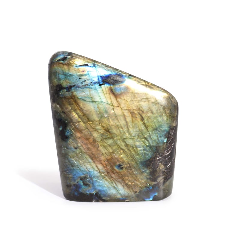 Large Madagascar Labradorite Stone (550-750gms, 110-140mm) - Premium Quality