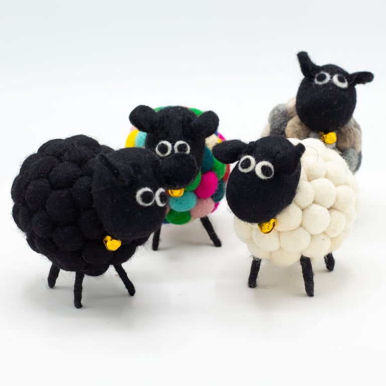 Soft Felt Sheep Toy - Little White Woolen Plushie Made from Quality Felt Material