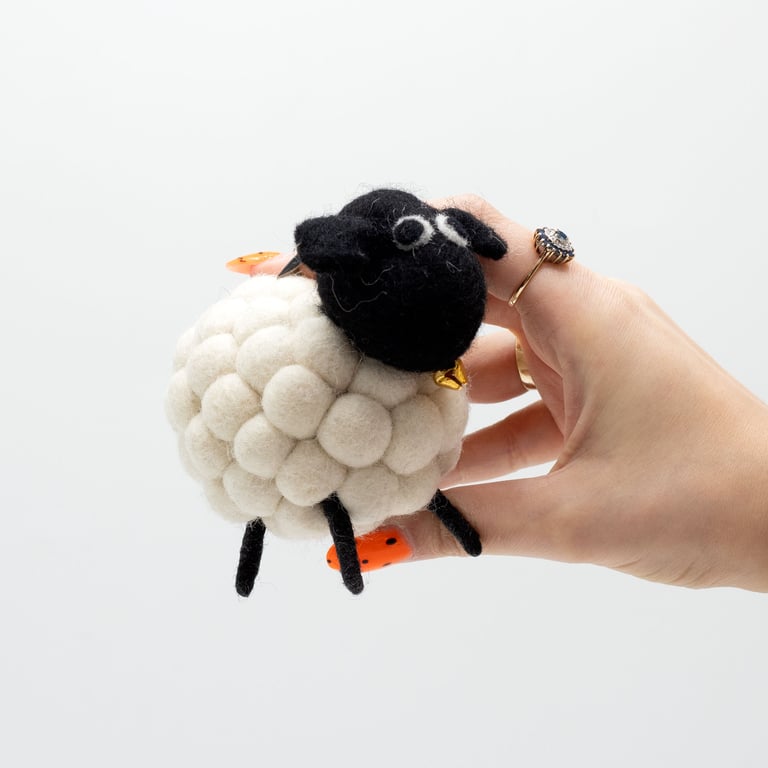 Soft Felt Sheep Toy - Little White Woolen Plushie Made from Quality Felt Material