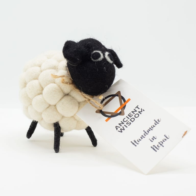 Soft Felt Sheep Toy - Little White Woolen Plushie Made from Quality Felt Material