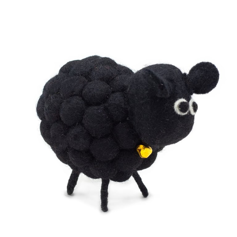 Little Felt Sheep - Soft and Cute Black Plush Toy
