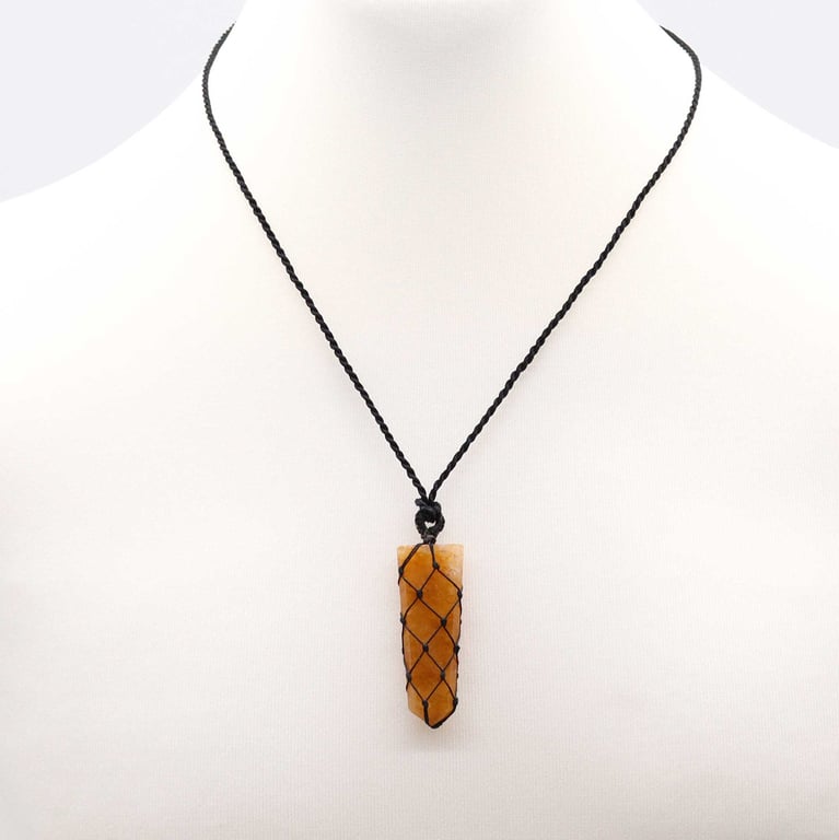 Golden Quartz Laced Gemstone Flat Point Pendant - Elegant Home Decor Fashion Jewelry