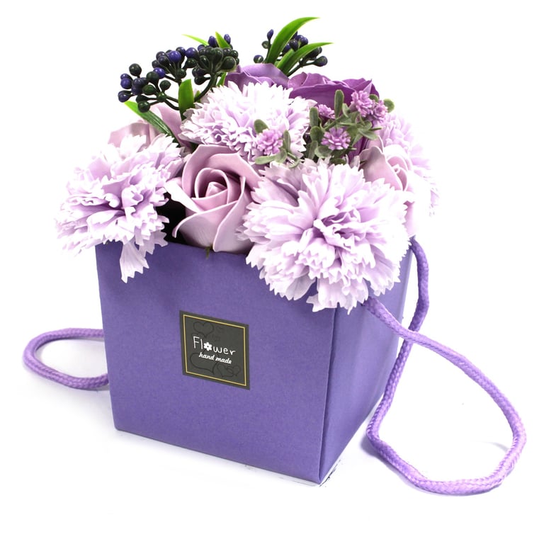Lavender Rose & Carnation Soap Bouquet - Aromatic Handmade Artisan Soap