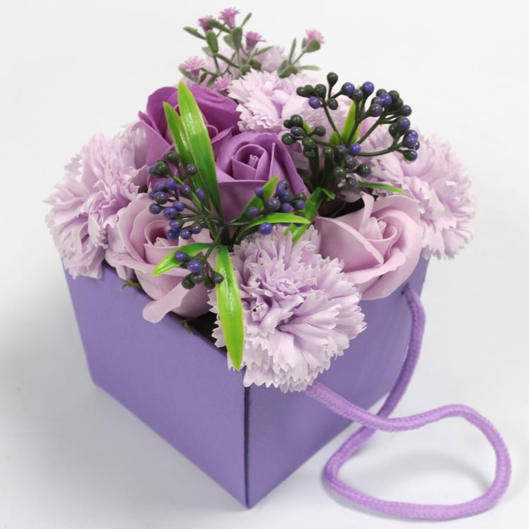 Lavender Rose & Carnation Soap Bouquet - Aromatic Handmade Artisan Soap