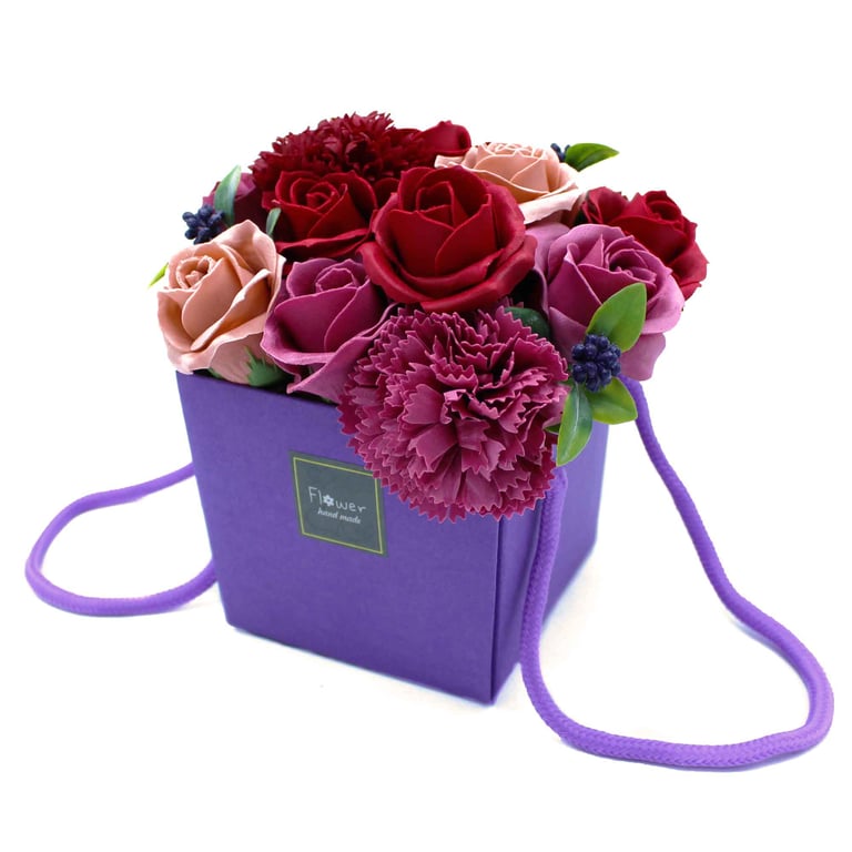 Handcrafted Purple Soap Bouquet - Aromatic Lavender Garden Scents