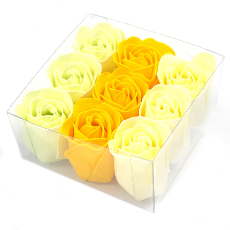 Spring Roses Soap Flowers - Set of 9 Floral Bath Bombs and Rose Scented Soap Blooms