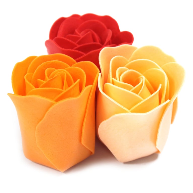 Set of 9 Floral Soap Box - Peach Roses Bath Soap Flowers Holder