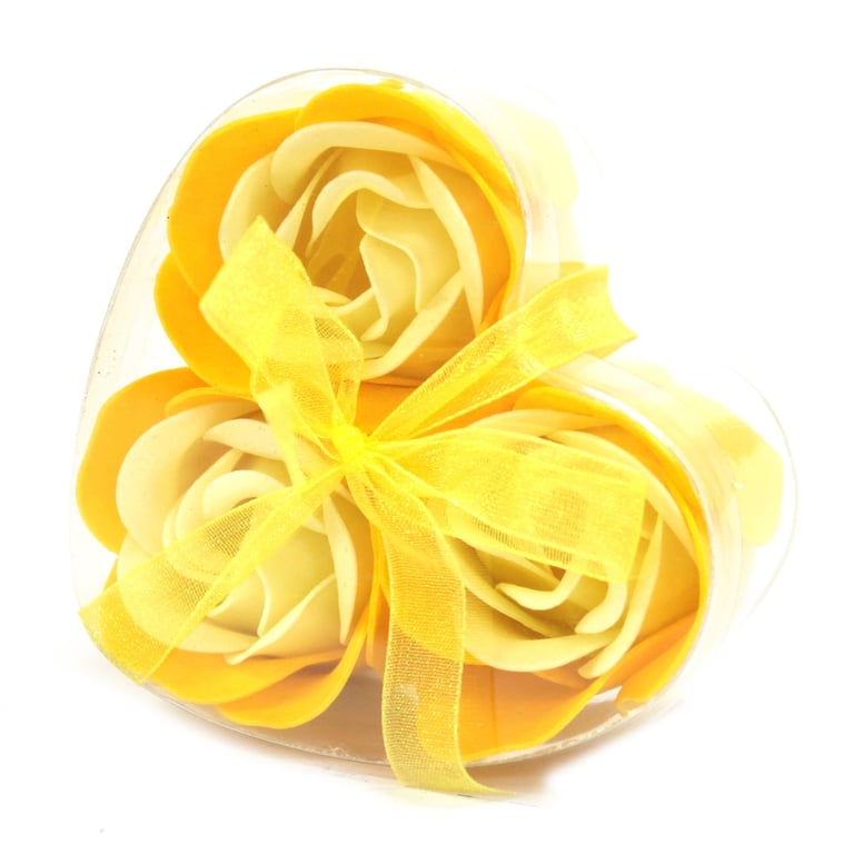 Spring Roses Soap Flower Heart Box - Home Decor Set and Beauty Gift