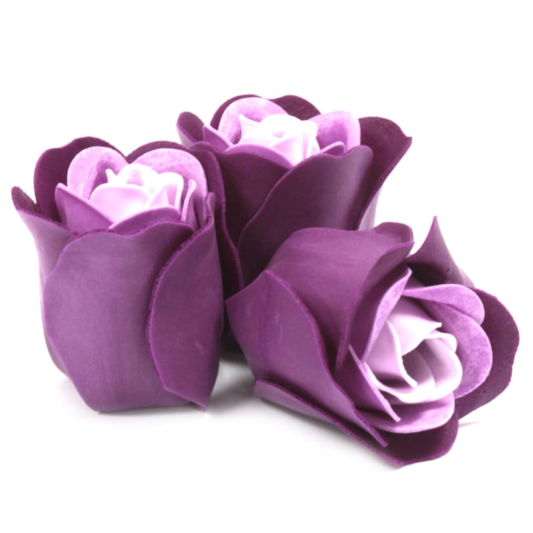 Lavender Roses Soap Flower Heart Box Set - 3-Piece Home Scented Gift Set