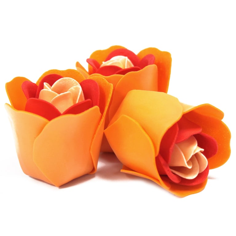 Peach Roses Soap Flower Heart Box - Gift Set for Home Decor and Bathroom Decoration