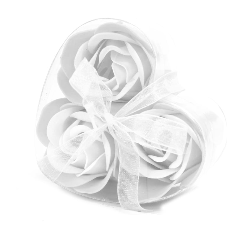 White Soap Flower Heart Box - Elegant Home Decor Beauty Set