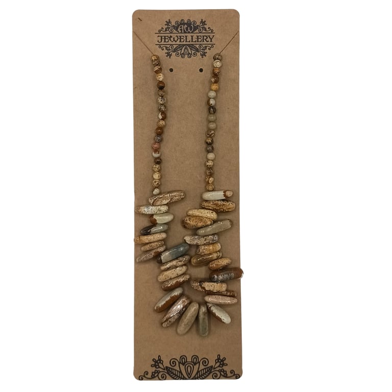 Longstone Gem Necklace - Genuine Map Stone Crystal Pendant