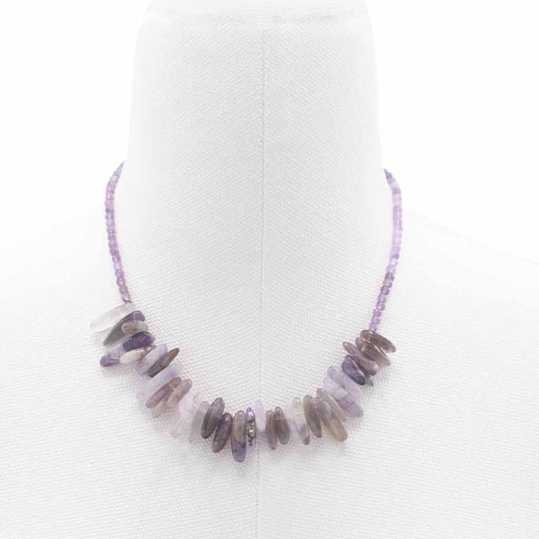 Longstone Gem Amethyst Necklace, Genuine Amethyst Pendant Jewelry