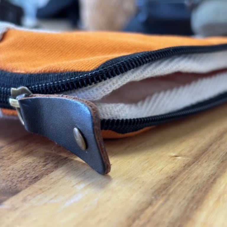Large Orange Canvas Laptop Pouch - Durable Protection