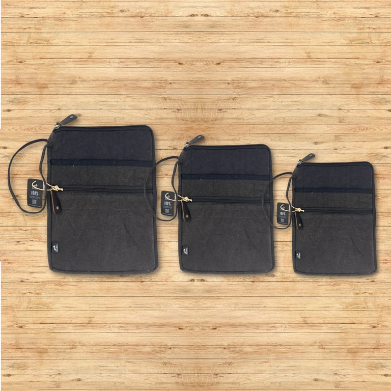 Large Stonewash Laptop Pouch - Durable Protection - Charcoal (Brand Name)
