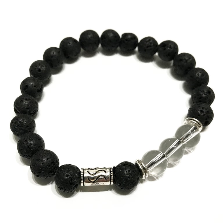 Handcrafted Lava Stone Tribal Rock Quartz Spiritual Bracelet