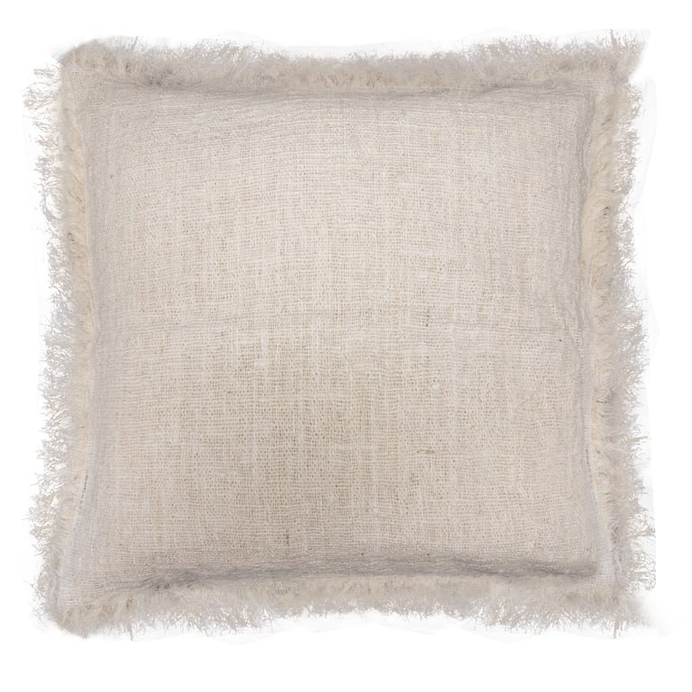 Linen Fringe Cushion Cover 45x45cm - Elegant Home Decor Accent