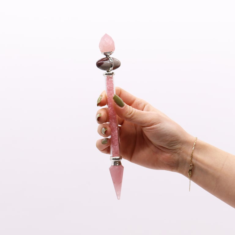 Rose Quartz Shiva Lingam Wand (Love) - Shiva Lingam Magic