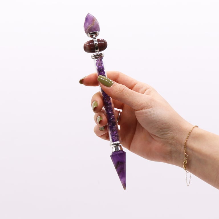 Amethyst Shiva Lingam Wand - Success-Focused Aid (Shiva Lingam Magic Wand - Amethyst)