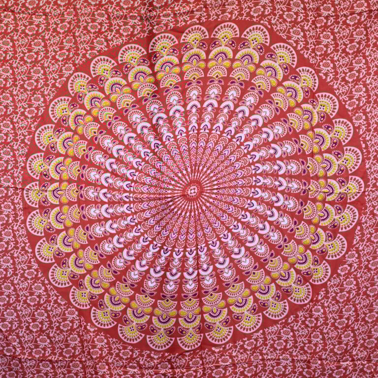 Pink Rose Mandala Boho Beachwear Sarongs for Women - Vibrant Floral Print